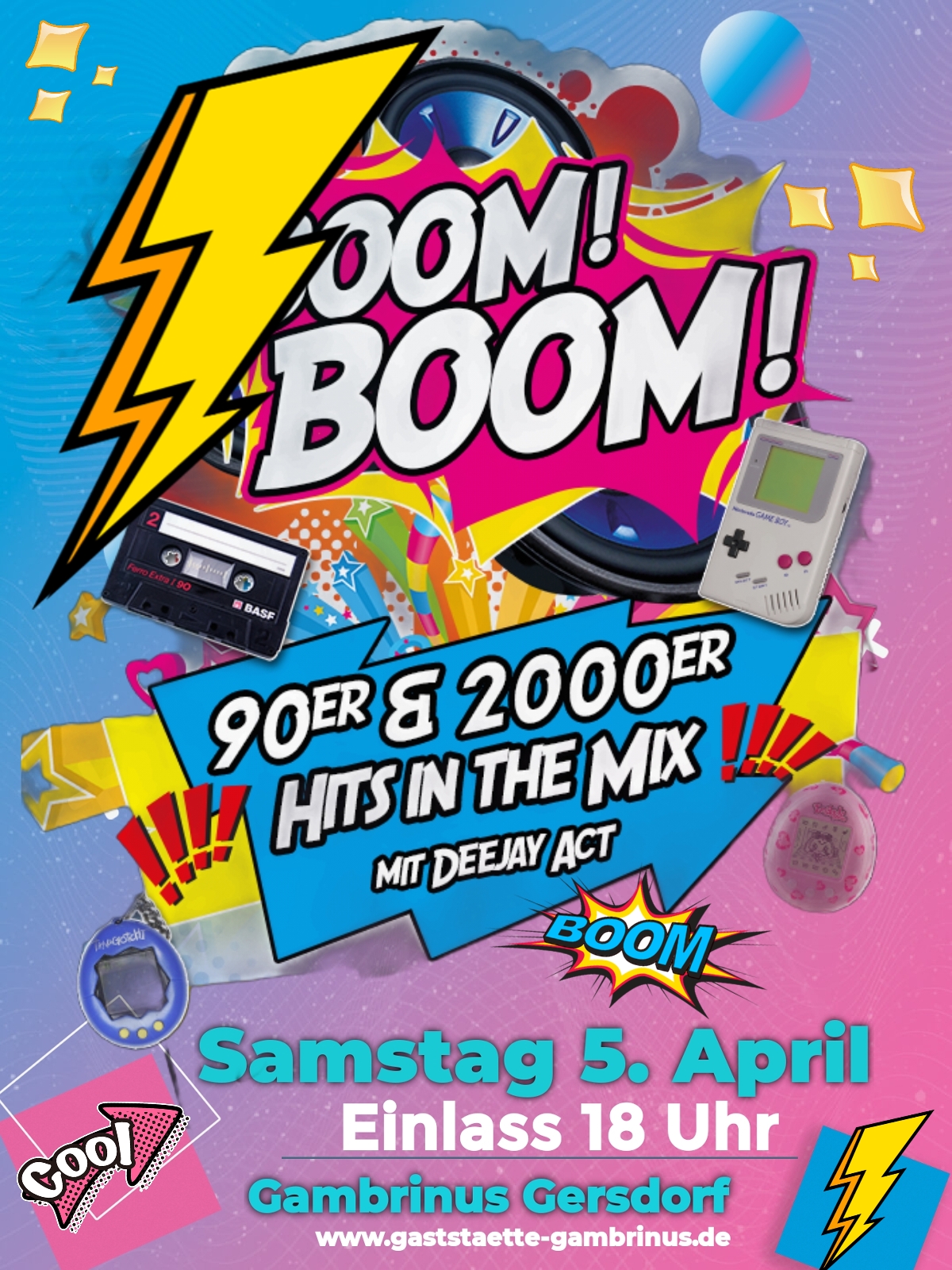 Du betrachtest gerade Boom Boom 90er / 2000er Party am 5.04.2025 / DJ / Eintritt Frei